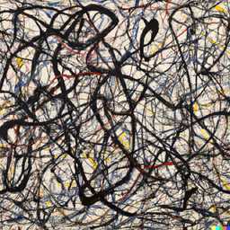 a representation of anxiety, painting by Jackson Pollock generated by DALL·E 2